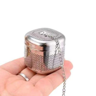 Teesieb | Teefilter Quadratische Form | Feine Maschen Teesiebe für losen Tee Einziehbares Kettendesign Teefilter für losen