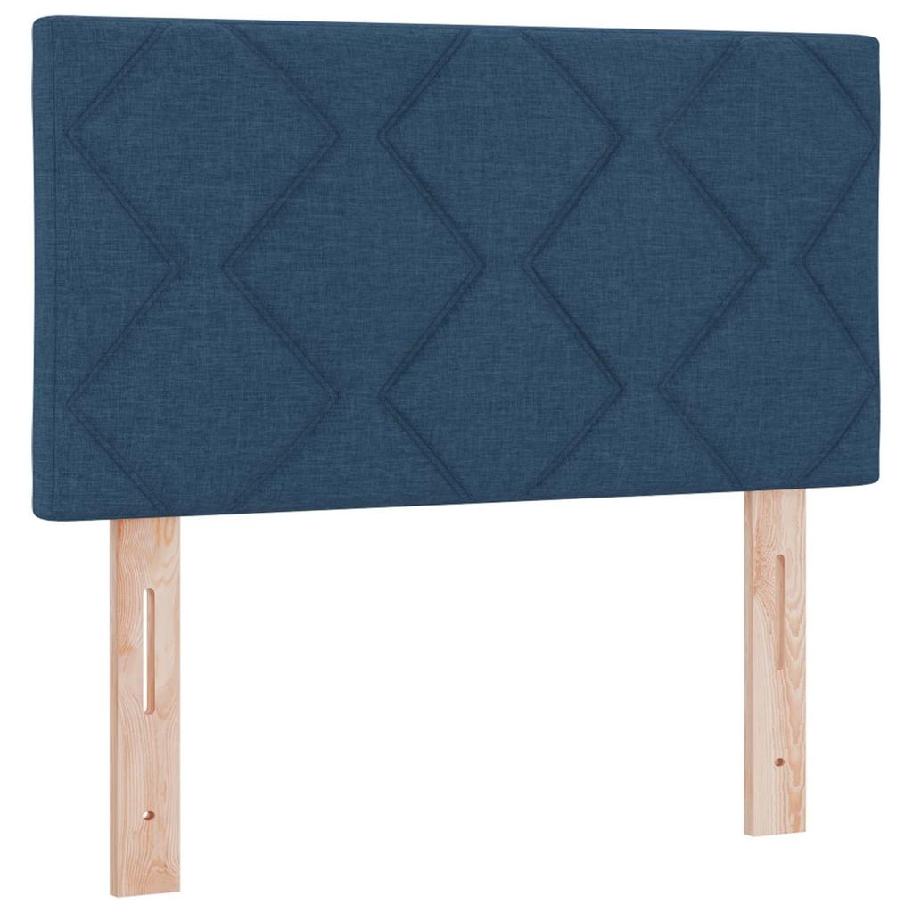 Box Spring Bed with Mattress and Headboard Blue 80 x 200 cm Fabric