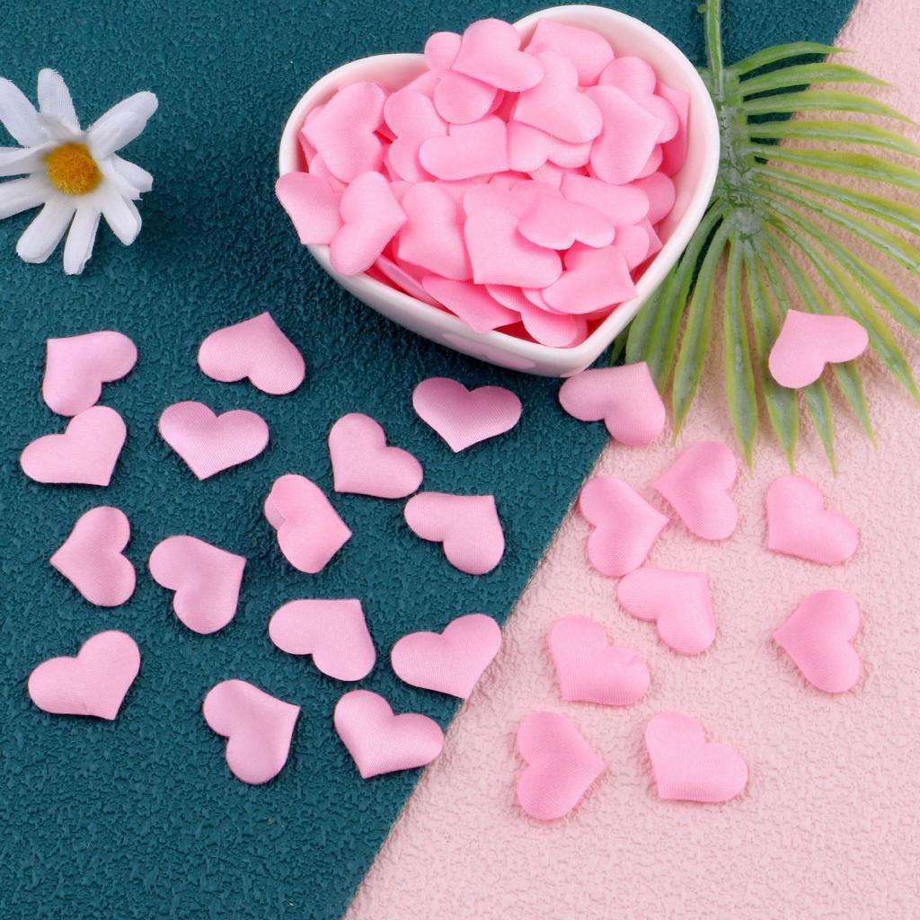 Hand Toss Heart-shaped Petal Paper Scraps Onto The Bed To Sprinkle Flowers, 100 2cm Peach Hearts
