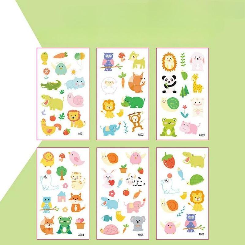 6Pcs/set Kids Space Themed Temporary Tattoos Fantasy Planet Designs Fun Preschool Party Favors Stickers