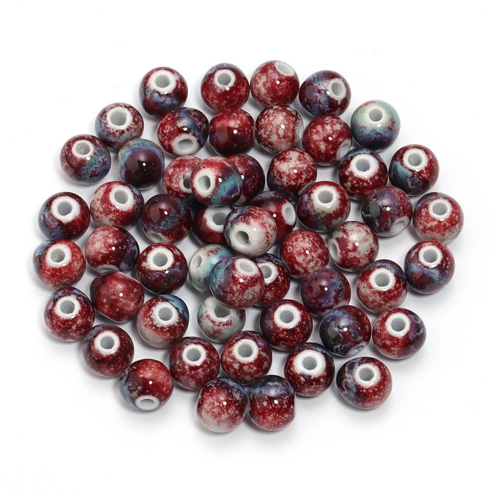 10pcs/lot Colorful Round Shape Ceramic Beads Spacer Beads For Jewelry Making DIY Loose Beads Bracelet Necklace Gift Accessories