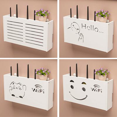 Nová Bezdrátová Wifi Router Úložná Krabička Zásuvka do Obývacího Pokojku Wifi Dekorace Nástěnný Držák na TV Set-top Box Organizér Kabelů a Napájení