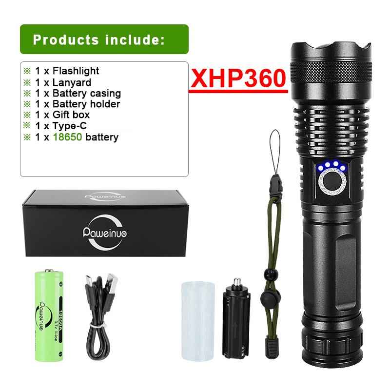10,000 Lumens Super High Power LED Flashlight Waterproof Portable Hand Light