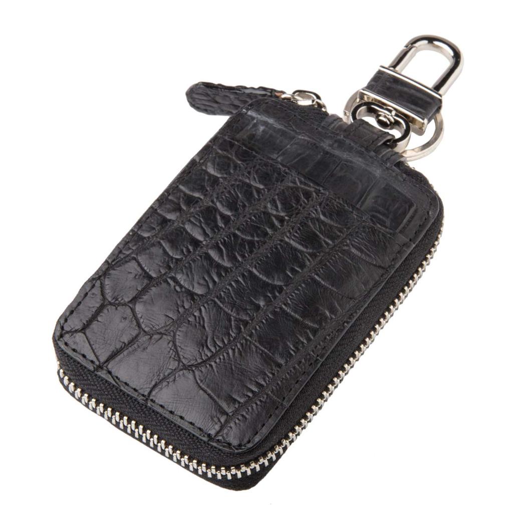 [Revetta] Crocodile Leather Smart Key Case, Black, Genuine Leather, Men's, Matte Finish [083-1crk-1]
