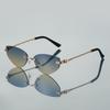 KAMMPT Rimless Metal Trends Shades Fashion Women Multi Color Gradient Sunglasses Origin Brand Luxury Design Driving Sunglasses