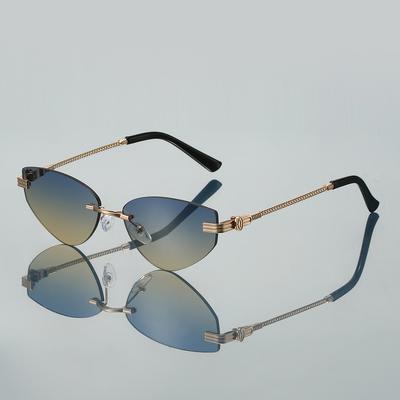 KAMMPT Rimless Metal Trends Shades Fashion Women Multi Color Gradient Sunglasses Origin Brand Luxury Design Driving Sunglasses