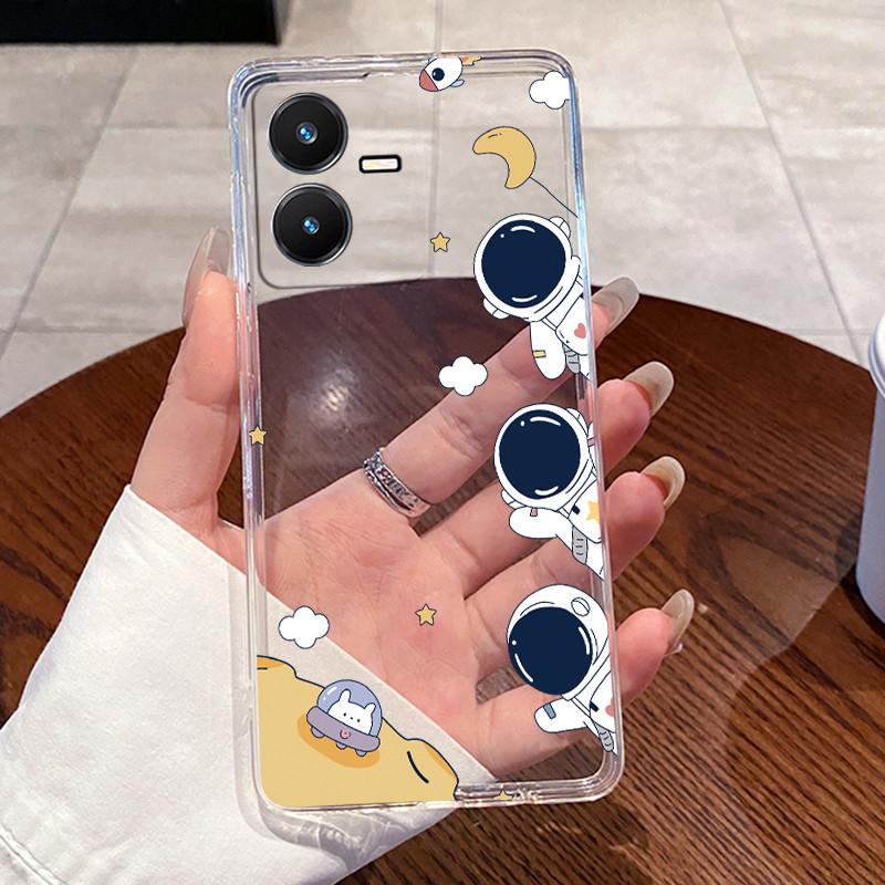 Jelly Casing For Vivo Y22 Y22s Y22t V2206 V2207 Clear Silicone Soft TPU Back Cover VivoY22 Y 22S 4G Cute Cat Heart Phone Case