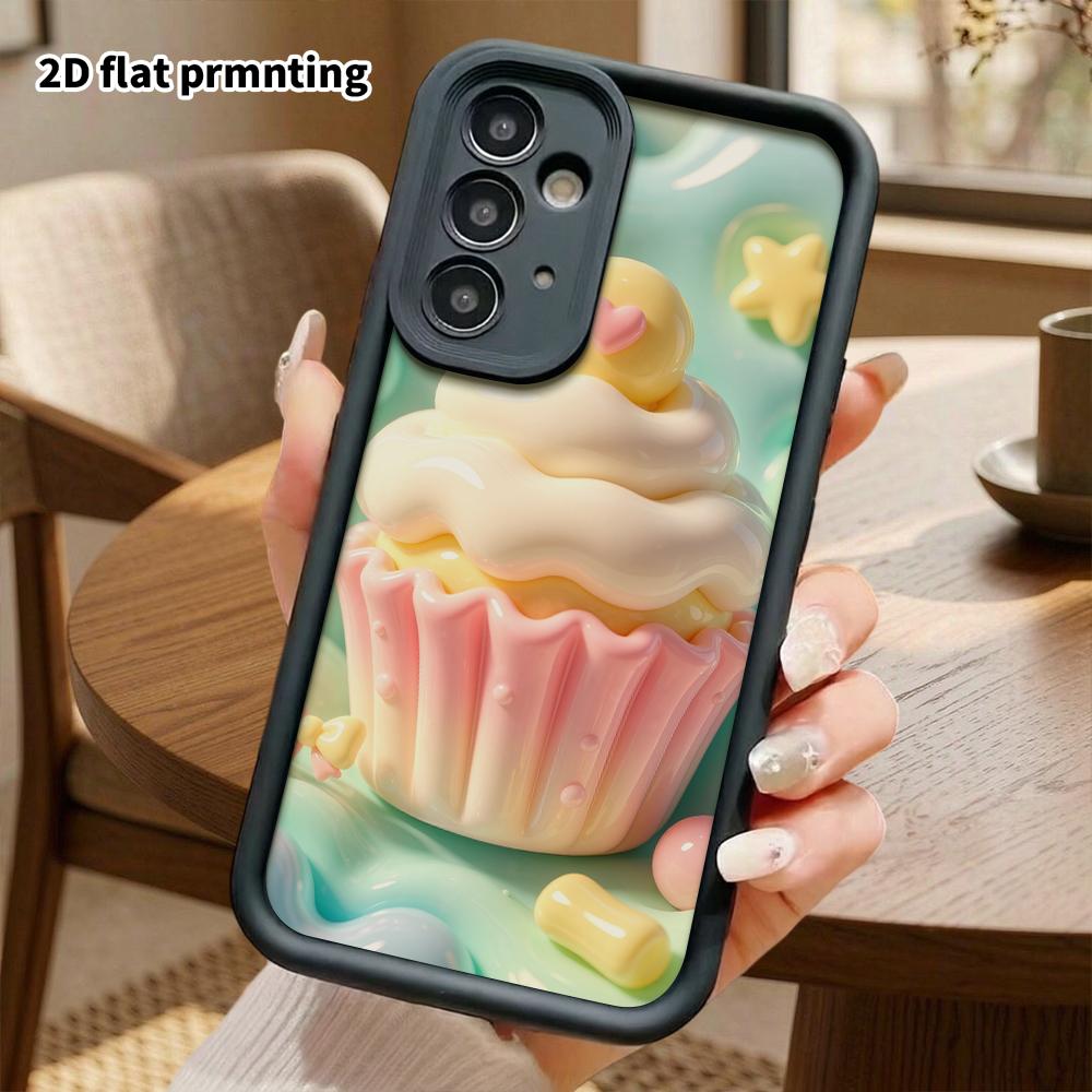 Phone Case: 2D Flat Design Suitable for Samsung Galaxy A34 A35 M05 M06 S20 S22 S21 FE Plus 5G Protective Case, Cupcake, Christmas and Halloween, Perfe