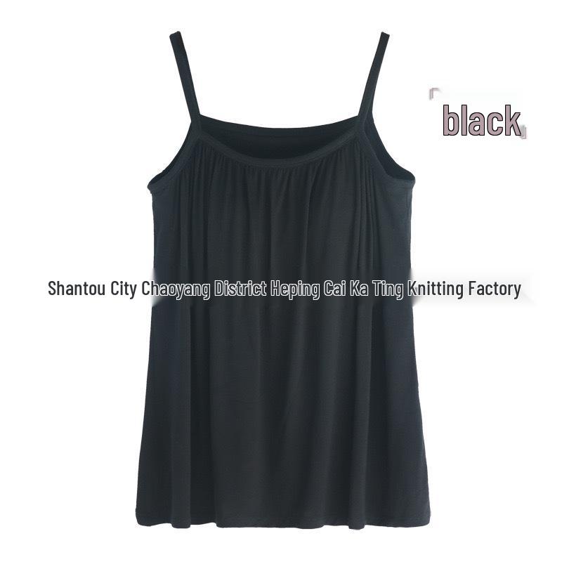 

Модальная майка без косточек большого размера со встроенными чашками для йоги 6XL чёрный