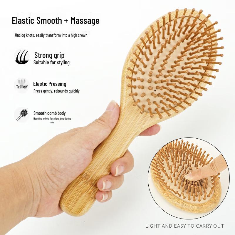 JINGRUIXIANG Bamboo Air Cushion Hairbrush & Comb Set
