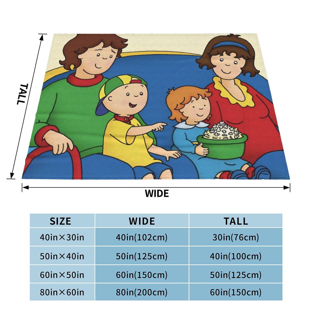 Caillou Animation Cartoon Blankets Flannel Anime Family Watch TV Warm Throw Blanket for Bedroom Sofa Bed Rug