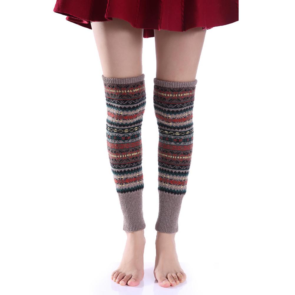 Women S Bohemian Leg Warmers Soft Over Knee Ankle Warmer Cover Winter Warm Long Boot Socks