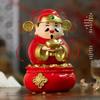 Solar-Powered Fortune God Waving Ornament - Stress Relief & Festive Charm for Car or Office, Perfect Birthday Gift