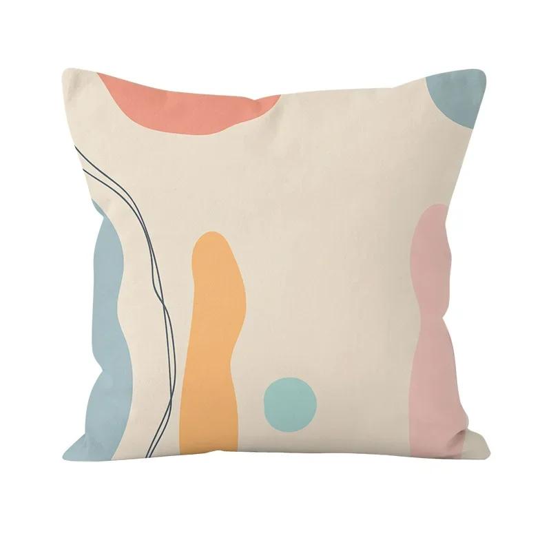 Small Fresh Sketch Line Art Print Pattern Cushion Cover Home Living Room Sofa Bedroom Decoration Throw Pillow