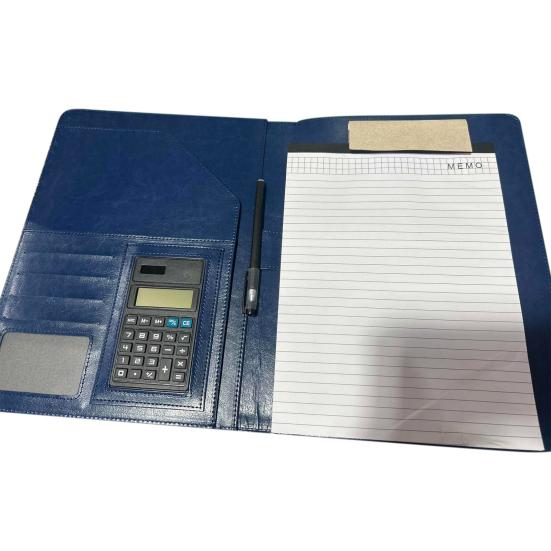 Multifunctional File Folder A4 Document Clipboard Folder with Calculator Pen Slot Card Holder Portfolio Folder with Documents Clip for Business Office