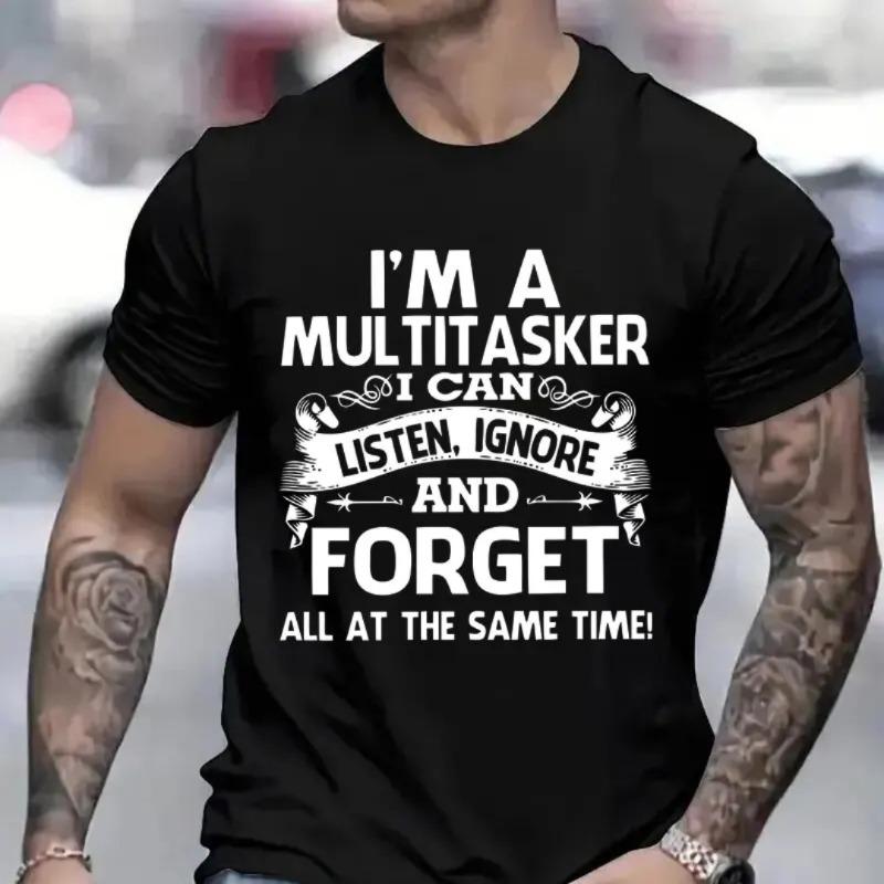 3D printed pattern fun T-shirt, men s pattern T-shirt, black T-shirt summer short sleeved top L
