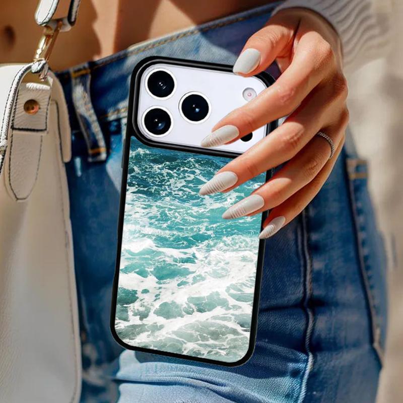 Summer Beach Ocean Waves Phone Case For iPhone 17 Air 14 15 13 12 Max Cover For Apple 16e 11 Pro Max Plus Coque