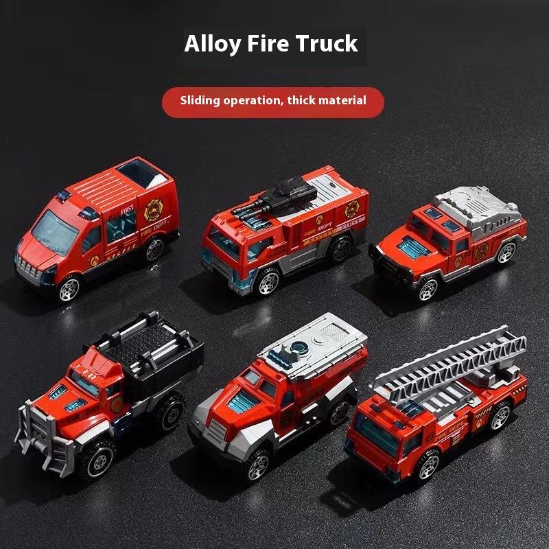 6Pcs/Set Educational Toys Alloy Plastic Engineering Truck Car Construction Model Vehicle Loader Tractor Excavator For Kid Gifts