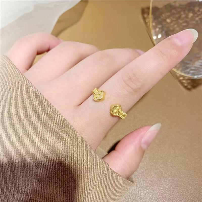 

Дизайн Уникальное Цветочное Регулируемое Кольцо Латунь Позолоченное Идеально Для Свадебных Подарков