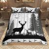 Homewish Rustic Farmhouse Lodge Cabin Duvet Cover Set 2pcs/3pcs, Moose Deer Bear Bedding, Woodland Animal Comforter Cover Set