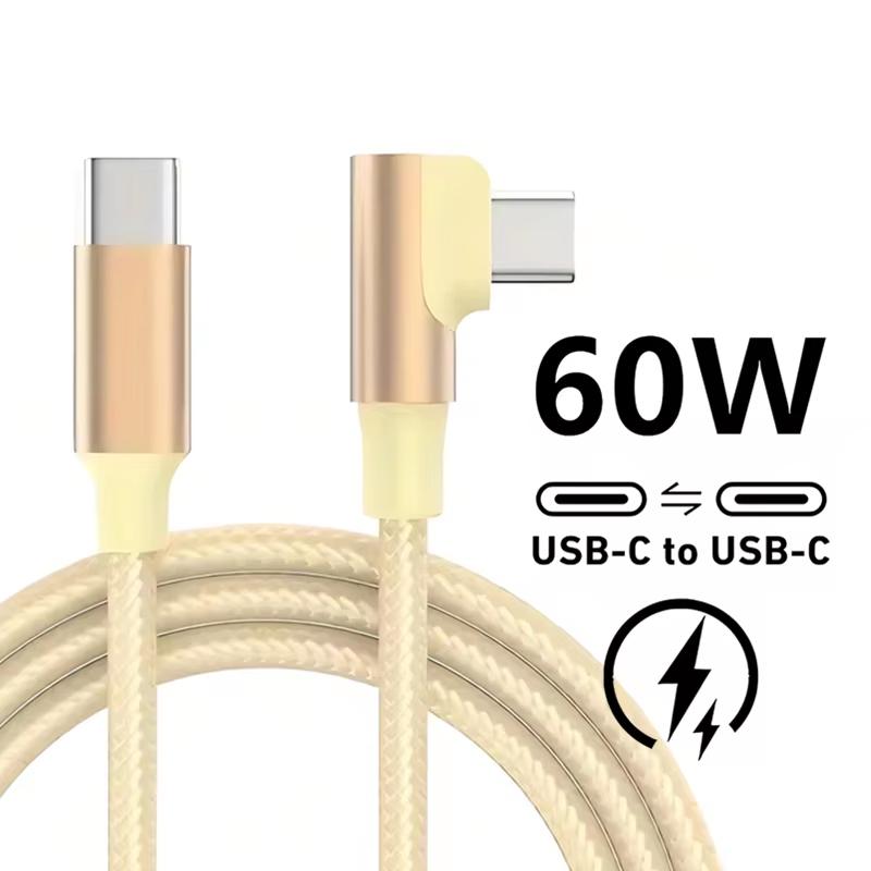 90° Elbow USB C Type C Fast Charging Cable for iPhone 17 16 15 Pro Max Samsung S25 S24 Xiaomi Redmi POCO OnePlus Oppo Vivo