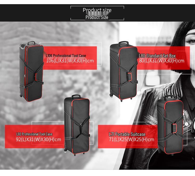 Jinbei Standard Set Case with Double Wheels for Photography Equipment