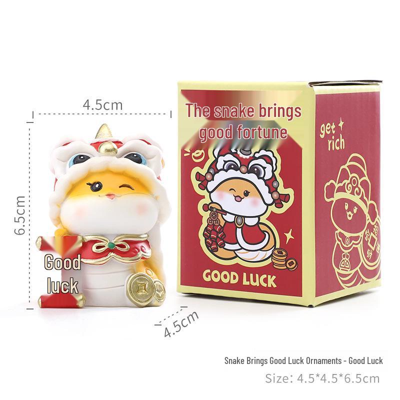 Guochao Zodiac Snake Figurine: Year of the Snake Desktop Ornament, Spring Festival Creative Gift