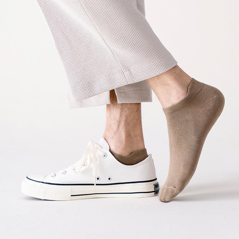 Men's Summer Pure Cotton Deodorant Sweat Absorbing Shallow Mouth Heel Boneless Socks