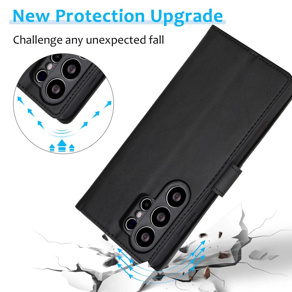 Magnetic Leather Case for Samsung Galaxy S26 Ultra S25 Edge S24 Plus S23 FE S22 S21 S20 Note20 Hand Strap Detachable Card Wallet