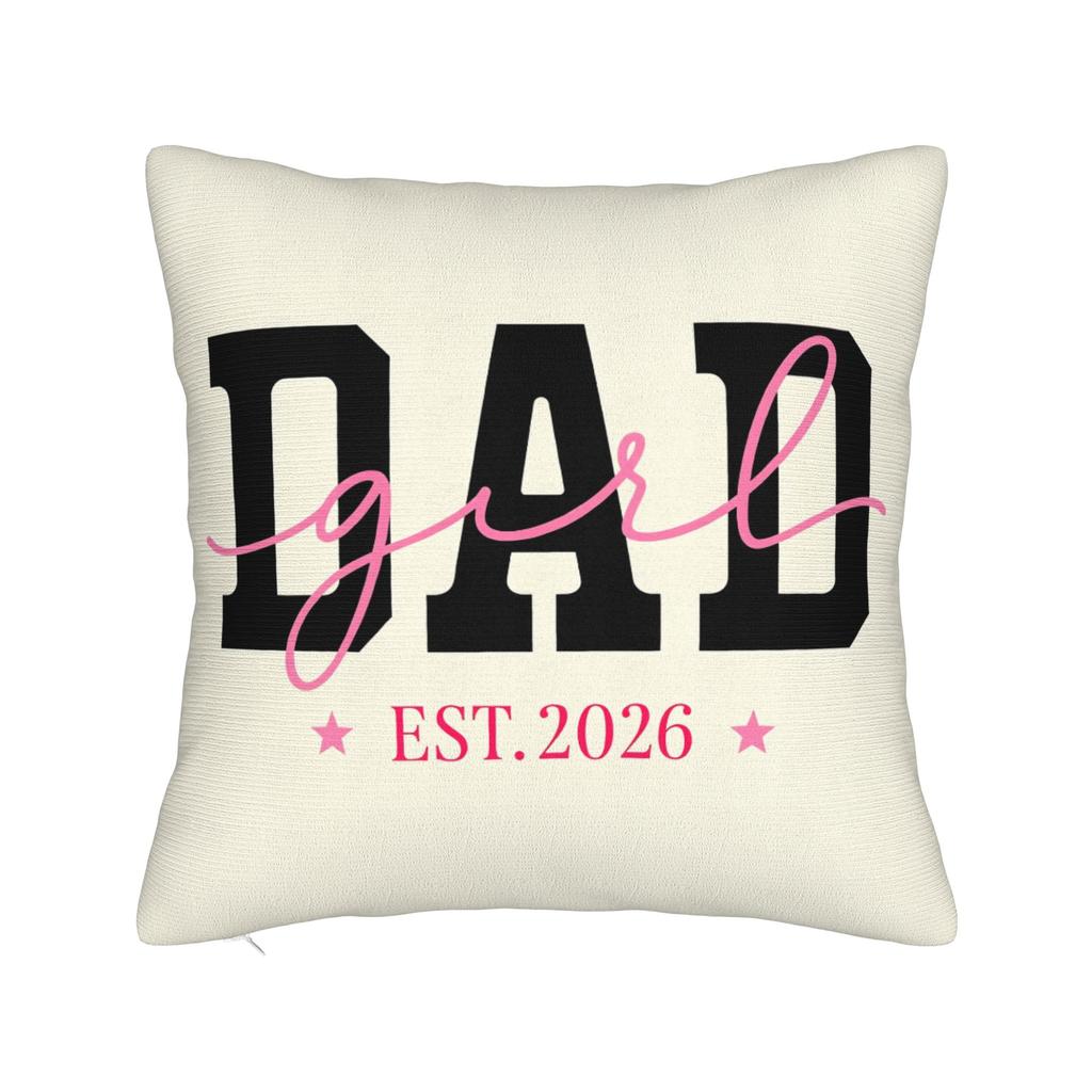 Father Day Dad Est Papa Pillow Cover Funny Pillow Case For Chair Sofa Home Decor Square Pillowcases Gift