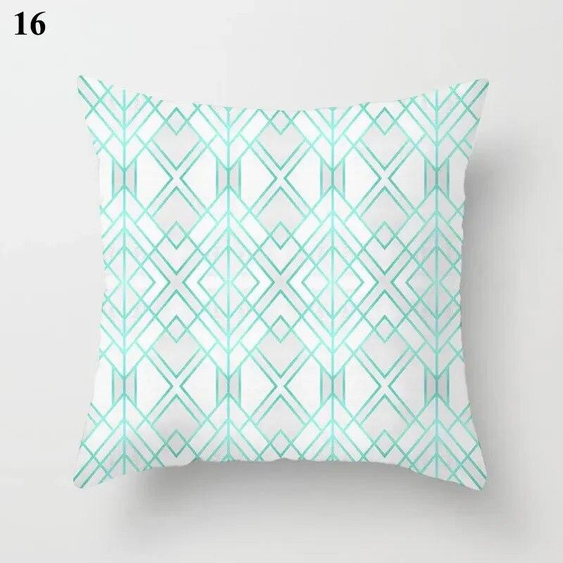 Fresh Fashion Mint Green Blue Pillowcase Living Room Sofa Office Cushion Cover Modern Simple Geometric Home Decor