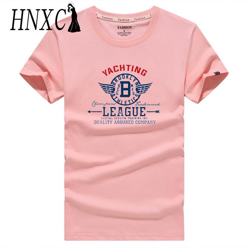 HNXC Cotton Short Sleeve T-shirt Men's Fashion Loose Half Sleeve Shirt Printed Compassionate Shirt