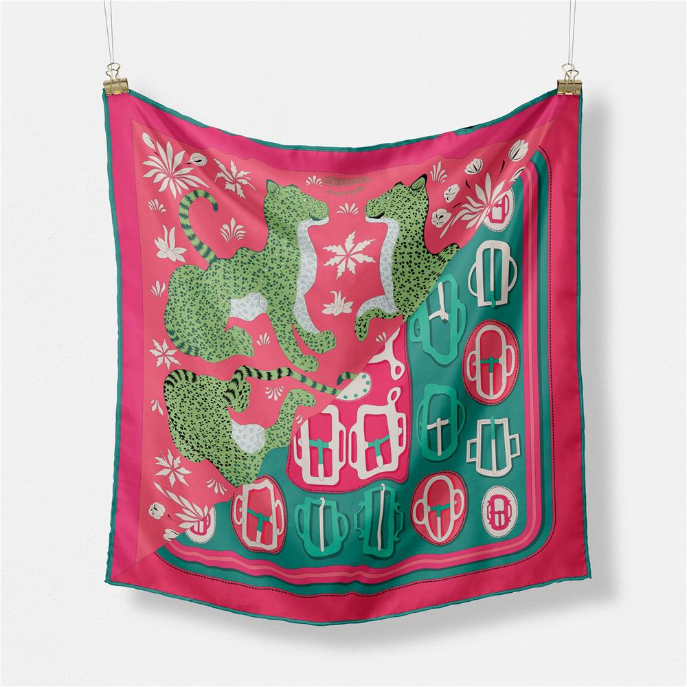 53cm Brand Square Scarf Women Design Horse Luxury Silk Scarf Bandana Headband Fashion Hijab Neckerchief For Ladies 2024 New