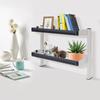 Clamp-On Desk Shelf – 2-Tier Under/Over Desk Storage Organizer with Guardrail – White