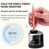 1pc Stylish Black Electric Pencil Sharpener with Auto-Stop & Auto-Exclude Broken Leads - Fast & Efficient Sharpening, Durable PP Construction