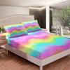 Color Mattress Three-Piece Digital Printing Couple Rainbow Bedspread Modern Cute Bedding Set