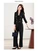 Women's Petite Slim Fit Color Block Suit Set - Light Luxury Style, Flattering Double-Breasted Short Blazer, Professional Wear.