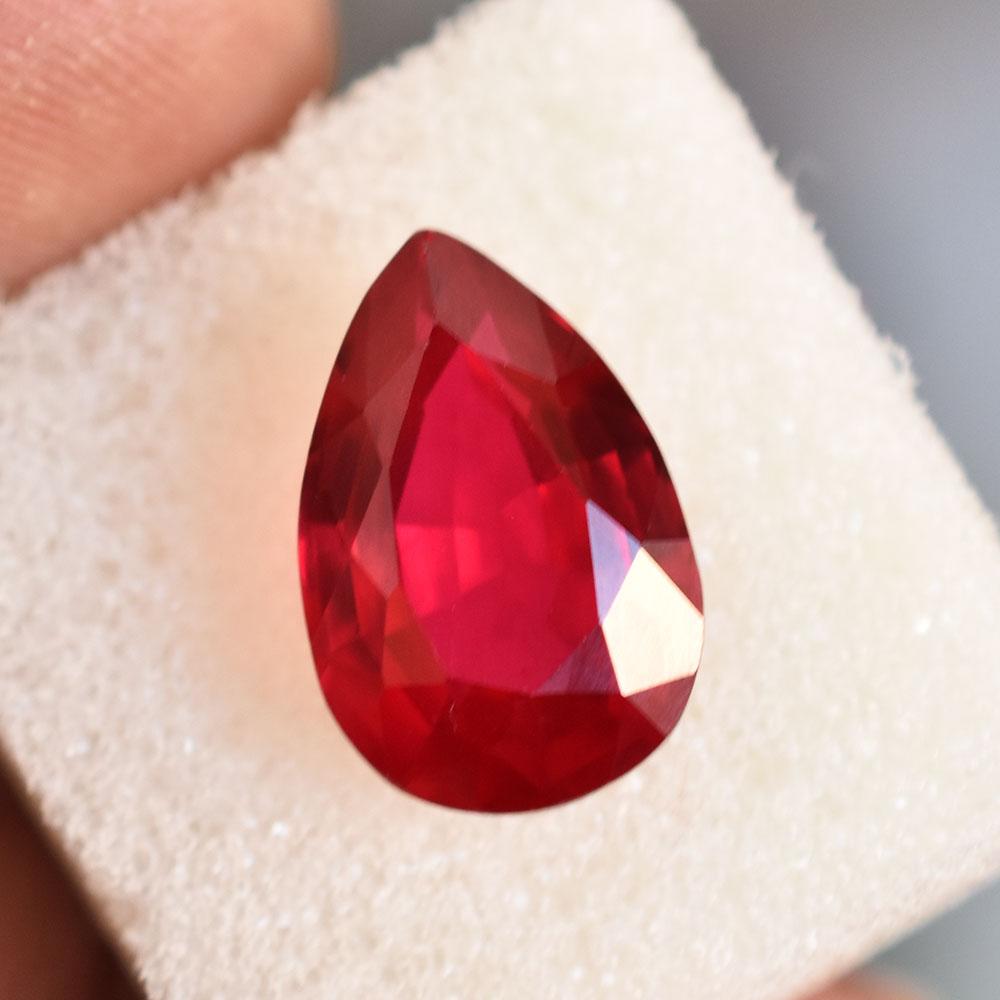14x9mm Pear Cut CERTIFIED Natural Red Ruby Loose Gemstone For Jewelry Making