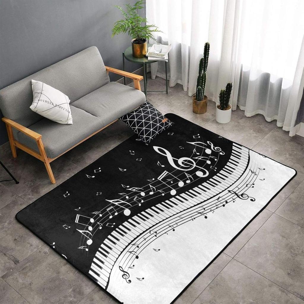 Cute Dog Paws Area Rug Non-Slip Soft Microfiber Washable Inside Floor Mats Black and White Animal Tracks Throw Rugs Carpet for