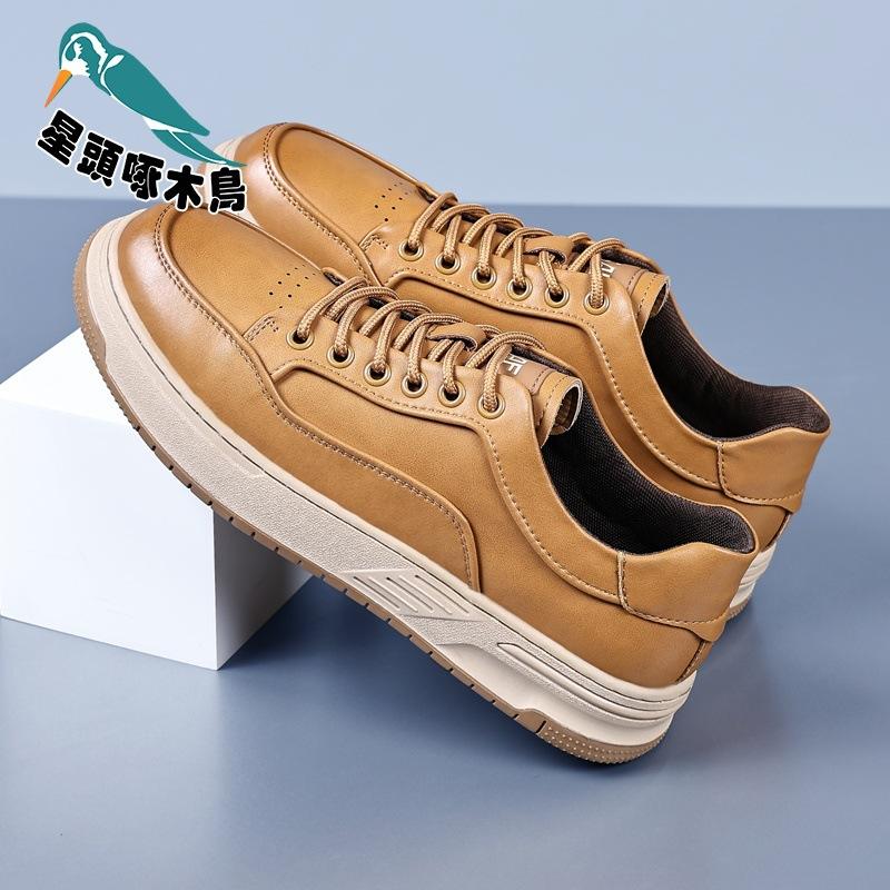 

Men s shoes autumn breathable new casual leather shoes sports trendy shoes soft sole versatile men s board shoes 44