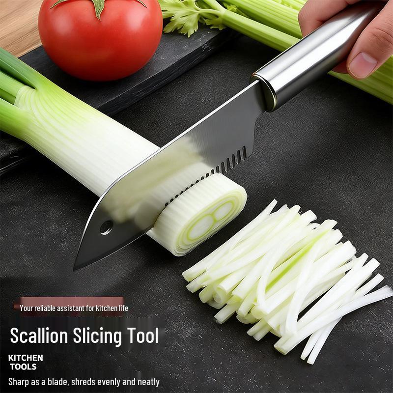 Multi-functional Stainless Steel Scallion Cutter & Grater Kitchen Tool