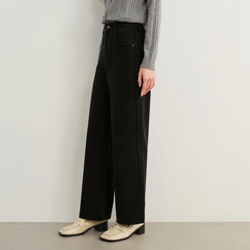 Elva' Island Women's Autumn High-Waisted Straight-Leg Jeans