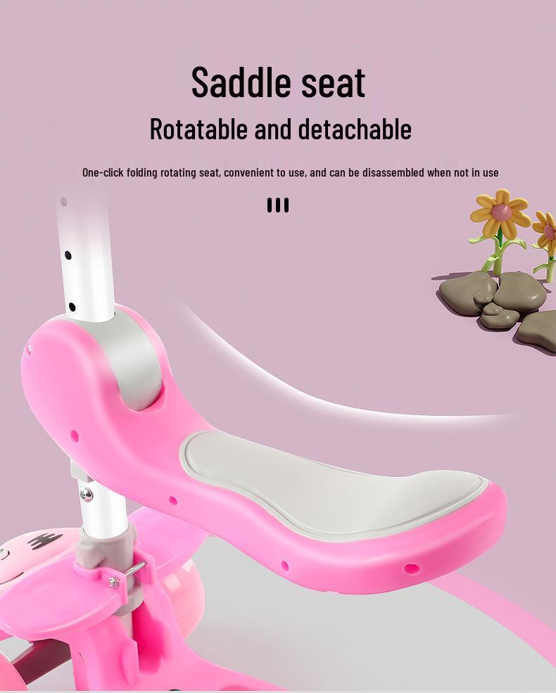 3-in-1 Children's Scooter with Seat for Ages 1-12, Suitable for Boys and Girls