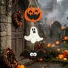 Seasonal Holiday House Ornaments Halloween Wooden Hanging Ornament, Jack-o'-Lantern Ghost Bat 3-Tier String Door Hanger, Cute Indoor Party Atmosphere