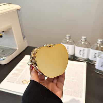 Delicate Small Fragrant Wind Electroplated Pvc Special-shaped Mini Women's Earphones Cosmetic Bag 24 Spring New Shoulder Messenger Bag