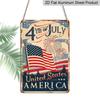 2D Flat Vintage 4th of July USA Flag Aluminum Sign Independence Day Decor 4th of July Party, Independence Day Decor, Patriotic Backyard, Summer