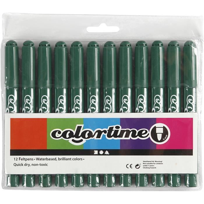 Markers - COLORTIME - Ref 37358 - Bright Colors - Dry Quickly - Ventilated Caps