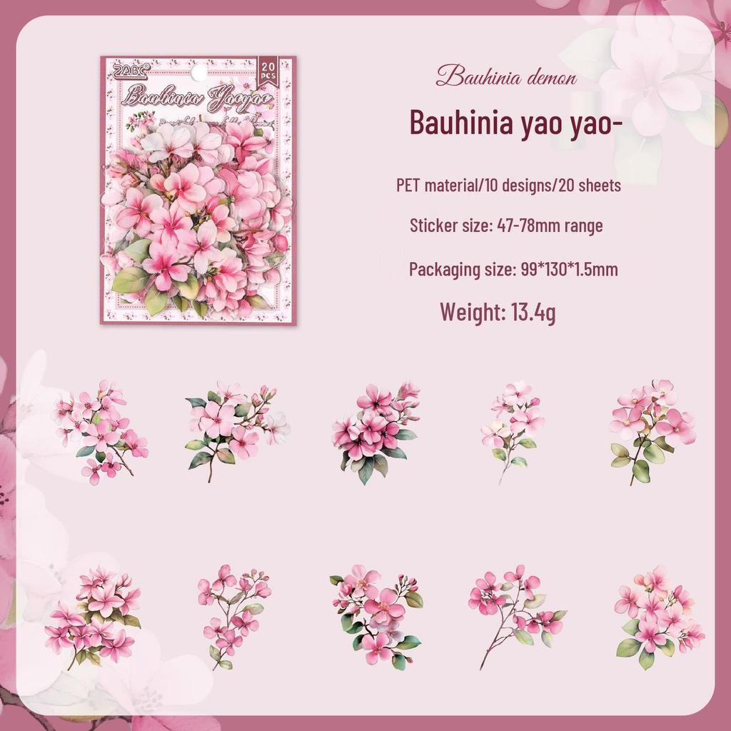 Yuezhen Květinová krajina Vodotěsné samolepky: Vysoce kvalitní balení PET deníkových samolepek