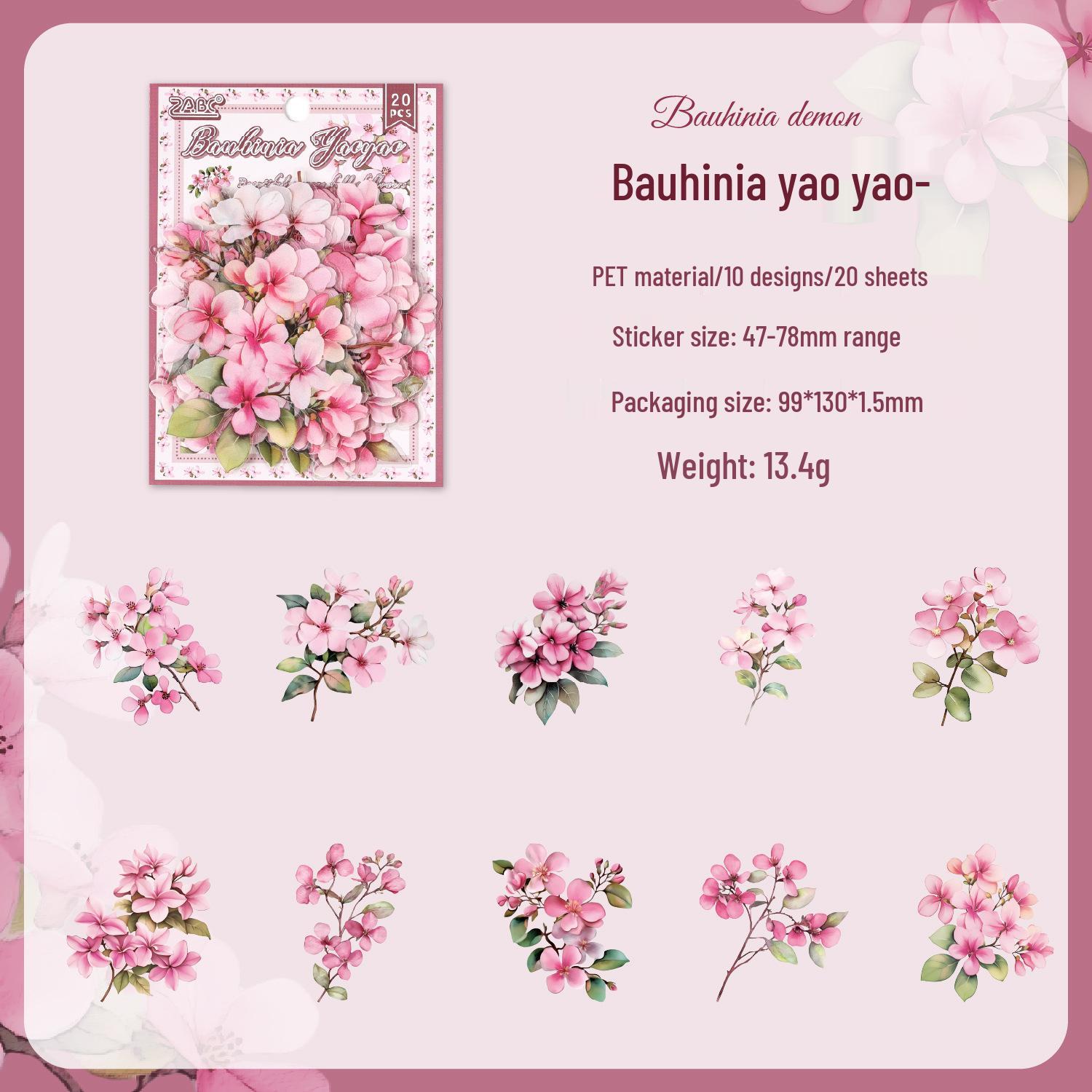 Водонепроницаемые наклейки с цветочным пейзажем Юэчжэнь: Высококачественный набор для ведения ПЭТ-журнала