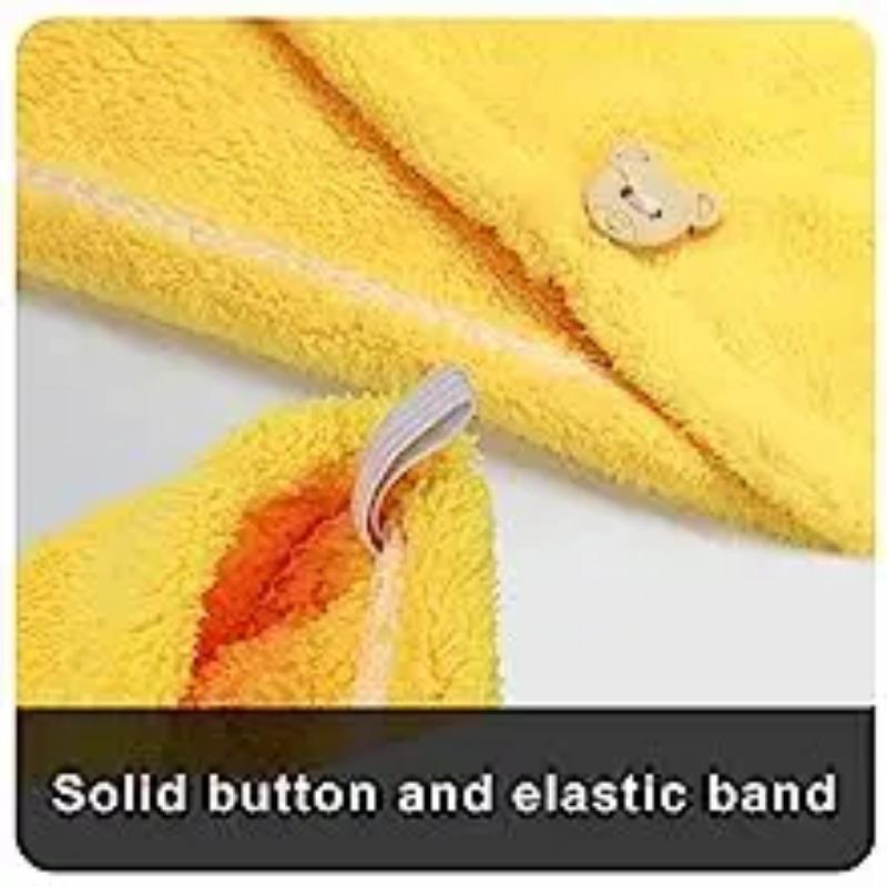 Hair Drying Towel Microfiber Hair Towel Wrap with Buttons Super Absorbent Twist Turban Shower Gift for Kids and Women